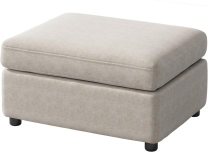 81.88" Off-White Loveseat Sofa, Extra Width Sectional Sleeper Sofa with Armrest, Modular Sectional Sofa with Cushion and Removable Back Cushion, Floor Sofa (Off-White, 1 Ottoman)