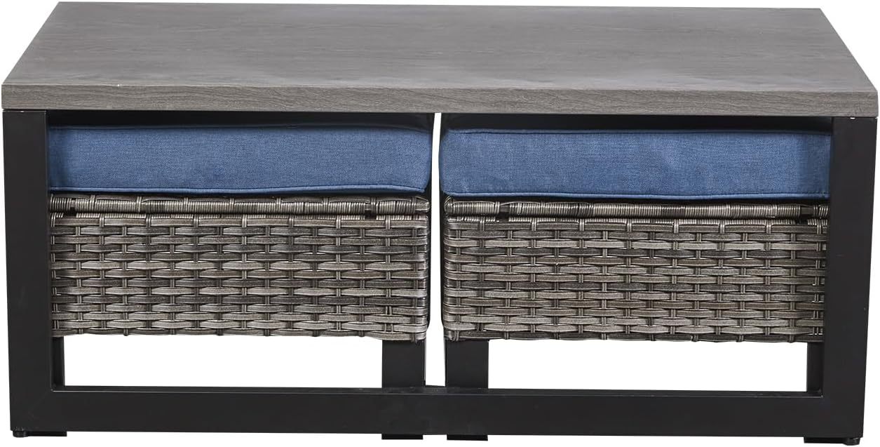Outdoor Coffee Table Patio Side Table Sofa Table Grey