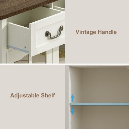 Farmhouse Sideboard Buffet Cabinet with Storage, Coffee Bar Cabinet with Glass Doors