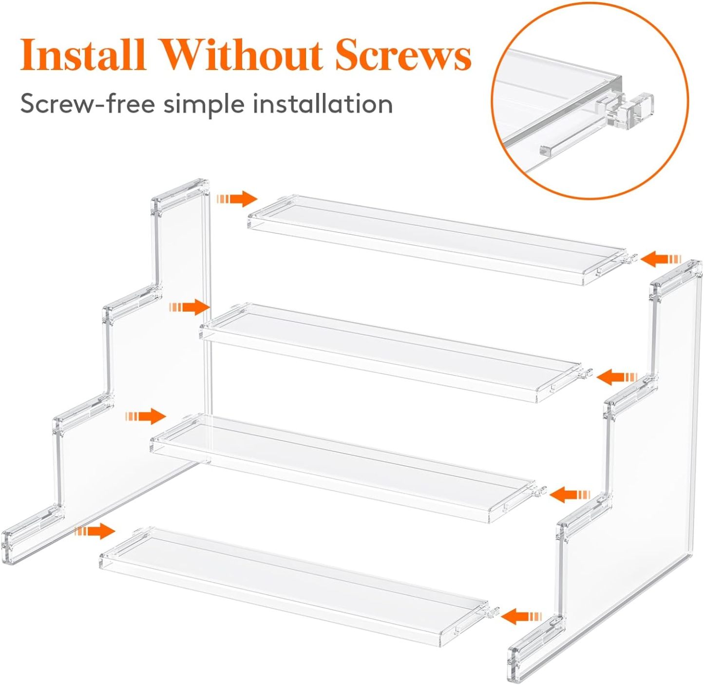 4 Tier Clear Cupcake Stand, 12 Inch Display Shelf for Cupcake, Desserts, Figurines, Perfumes