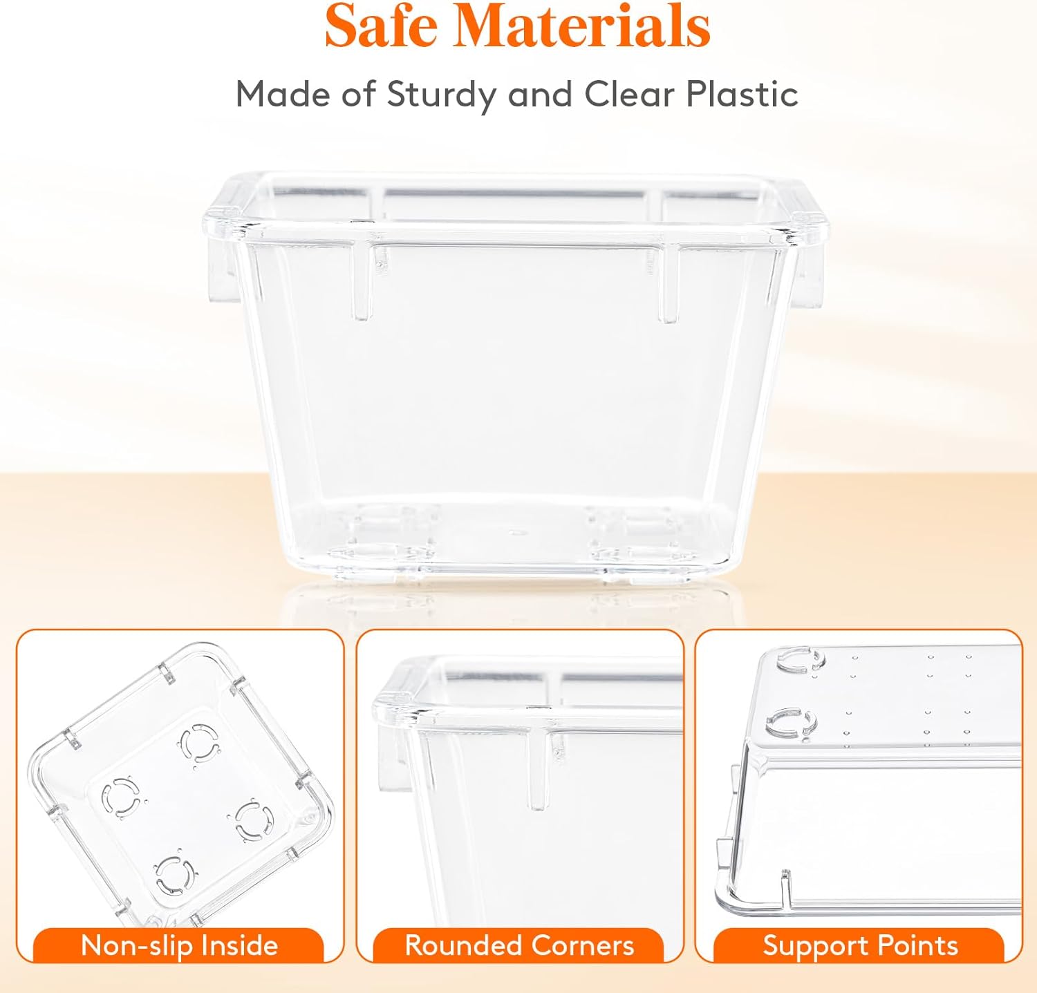 Drawer Organizer 17PCS, 4 Sizes Clear Plastic Desk Drawer Dividers, Storage Separation Bins for Make Up, Kitchen Utensils