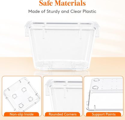 Drawer Organizer 17PCS, 4 Sizes Clear Plastic Desk Drawer Dividers, Storage Separation Bins for Make Up, Kitchen Utensils