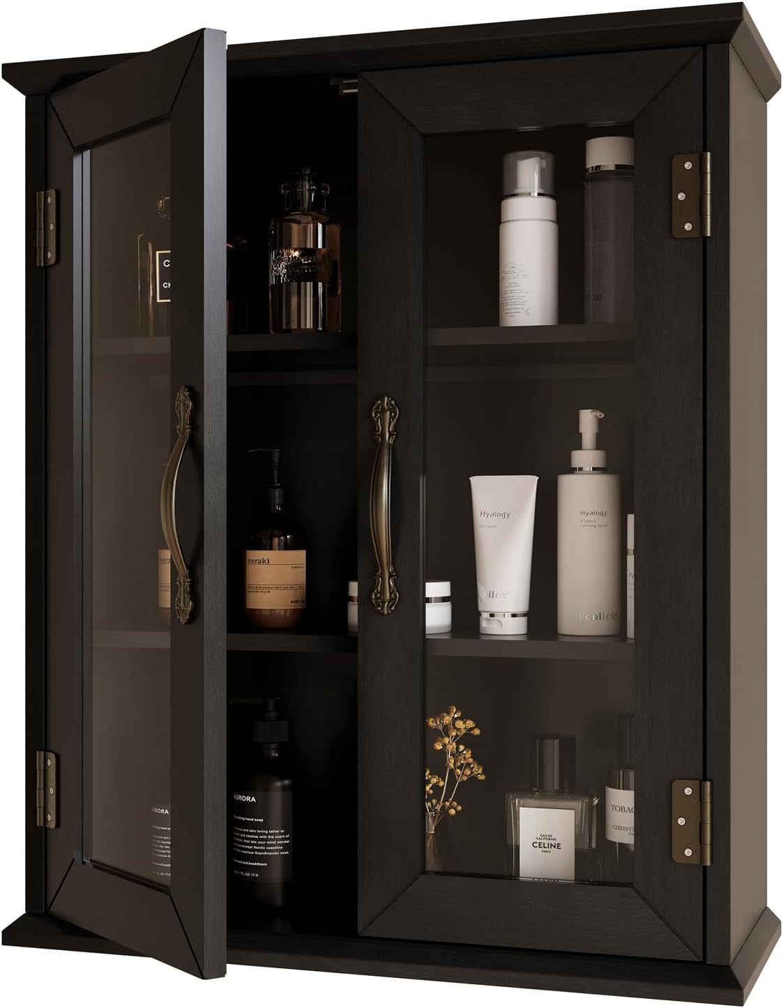 Bathroom Wall Cabinet with Adjustable Shelves Over The Toilet, Rustic Cabinet Wall Mounted