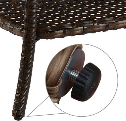 Wicker Patio Coffee Table,Rattan Outdoor Coffee Table with 2-Layer Storage Furniture Tables for Garden,Porch,Backyard