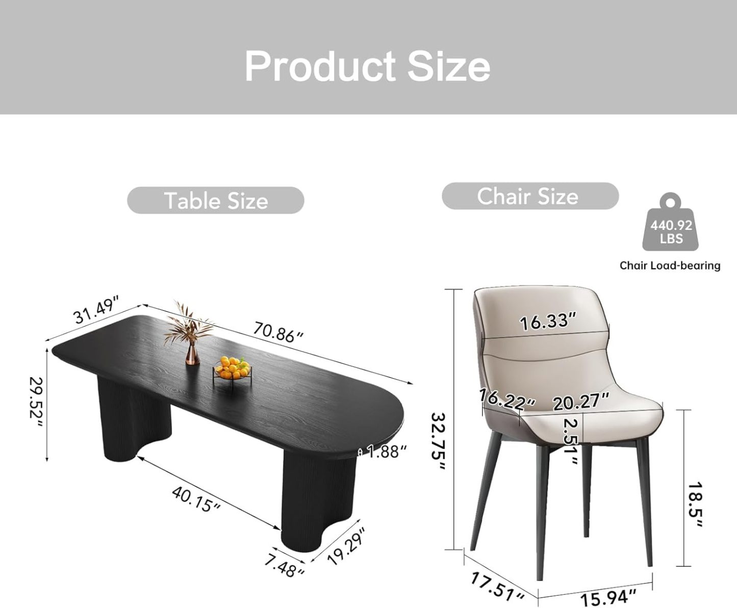 70.86" Dining Room Table with 8 Chairs for 4,6,8, Modern Cream Style Kitchen Table Set for Dining Room