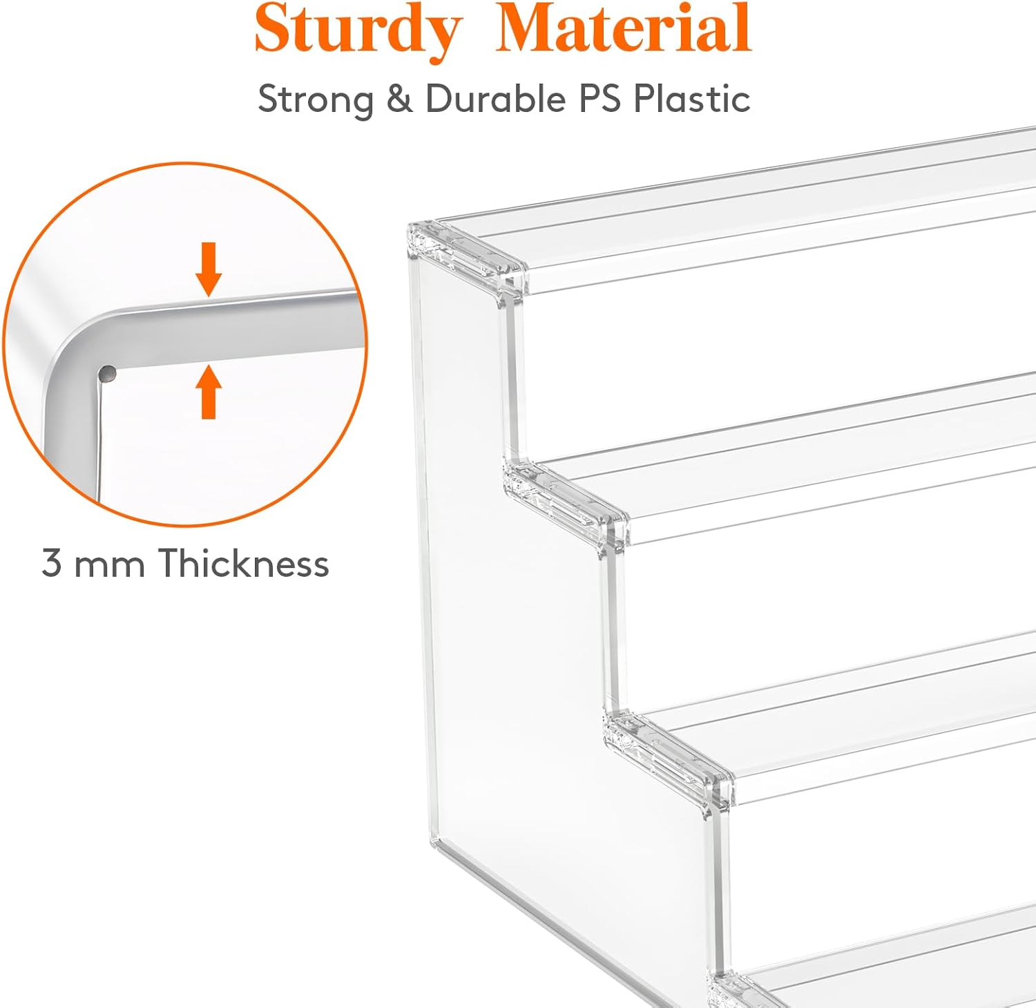 4 Tier Clear Cupcake Stand, 12 Inch Display Shelf for Cupcake, Desserts, Figurines, Perfumes
