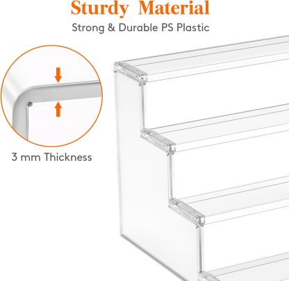 4 Tier Clear Cupcake Stand, 12 Inch Display Shelf for Cupcake, Desserts, Figurines, Perfumes