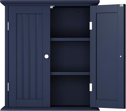 Bathroom Wall Cabinet, Over The Toilet Space Saver Storage Cabinet, Medicine Cabinet with 2 Door and Adjustable Shelves