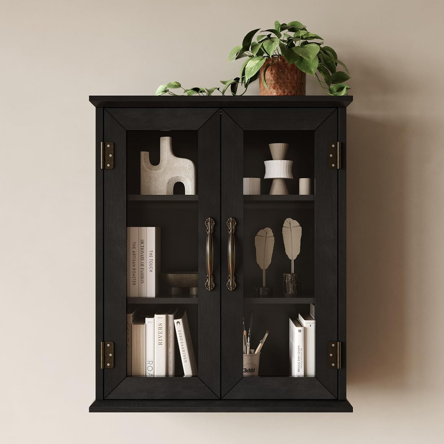 Bathroom Wall Cabinet with Adjustable Shelves Over The Toilet, Rustic Cabinet Wall Mounted