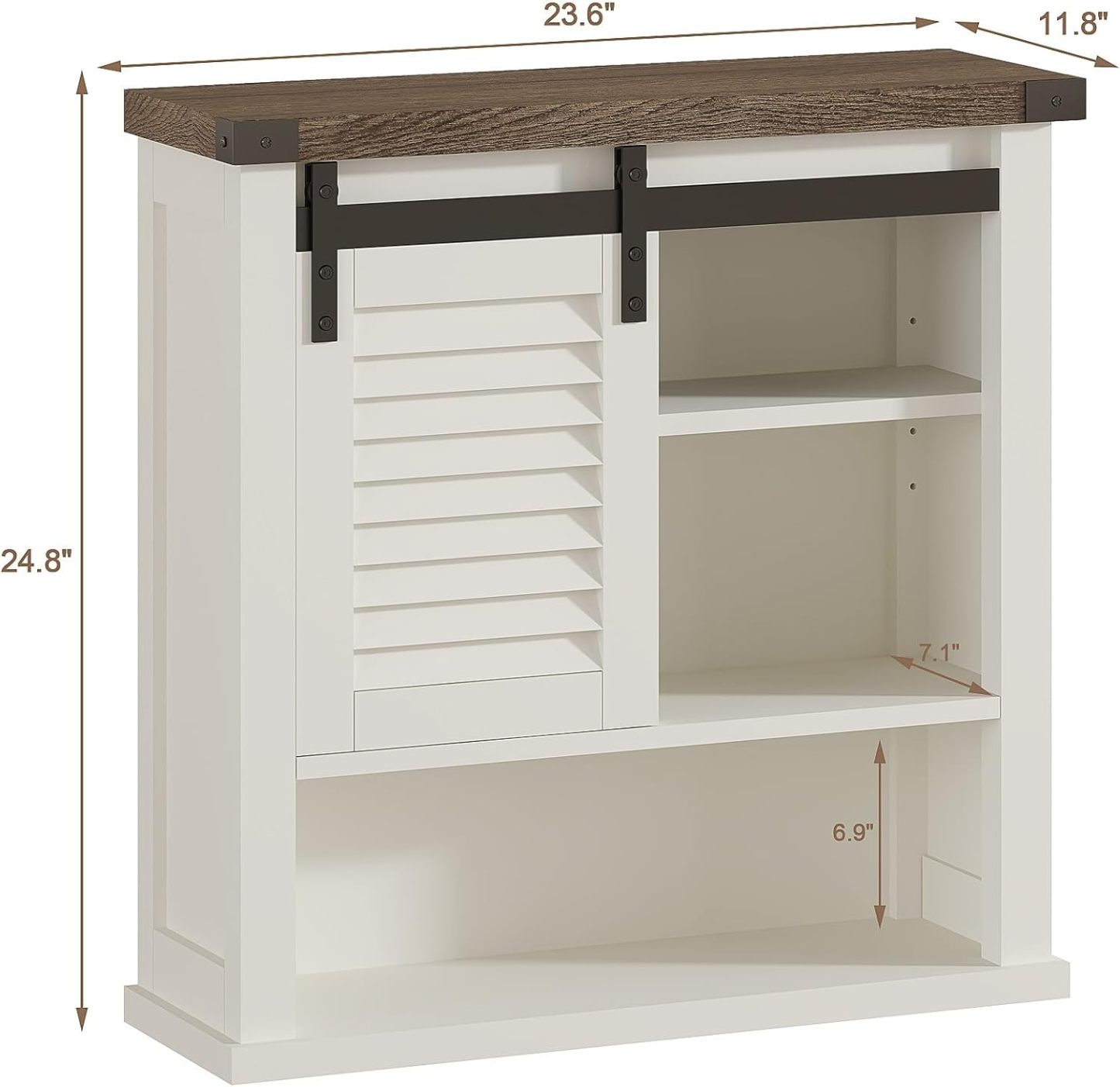 Bathroom Wall Cabinet, Medicine Cabinets for Bathroom with Sliding Barn Door, Decorative Farmhouse Wall Cabinet