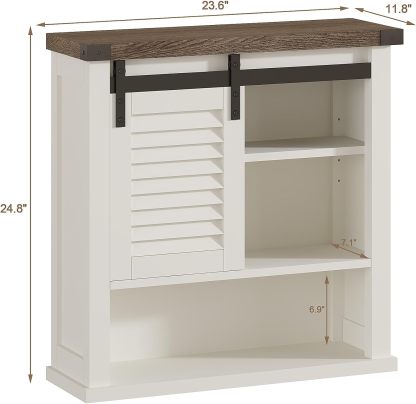 Bathroom Wall Cabinet, Medicine Cabinets for Bathroom with Sliding Barn Door, Decorative Farmhouse Wall Cabinet