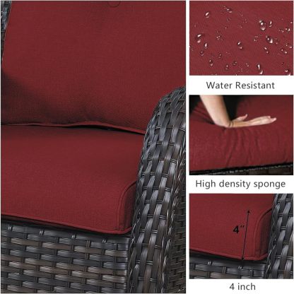 Outdoor Swivel Rocker Wicker Patio Chairs Set of 2