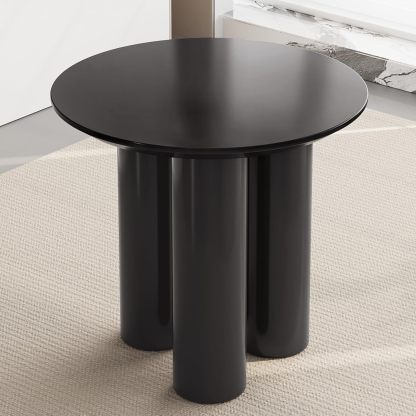Black Round Kitchen Table for 2, 31.5" Small Modern Dining Room Table wtih 3 Sturdy Legs, 2 Seat Round Dining Table