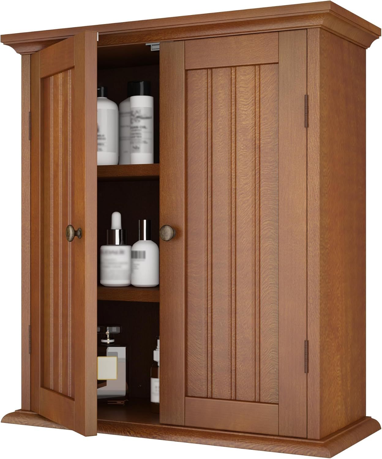 Bathroom Wall Cabinet, Over The Toilet Space Saver Storage Cabinet, Medicine Cabinet with 2 Door and Adjustable Shelves