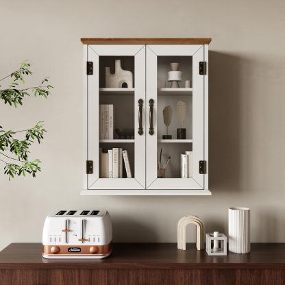 Wood Medicine Cabinet with Acrylic Doors, Bathroom Wall Cabinet with Adjustable Shelves Over The Toilet