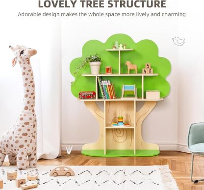 Tree Bookshelf for Kids Reading Nook, Montessori Book Shelf for Classroom, Kids Room