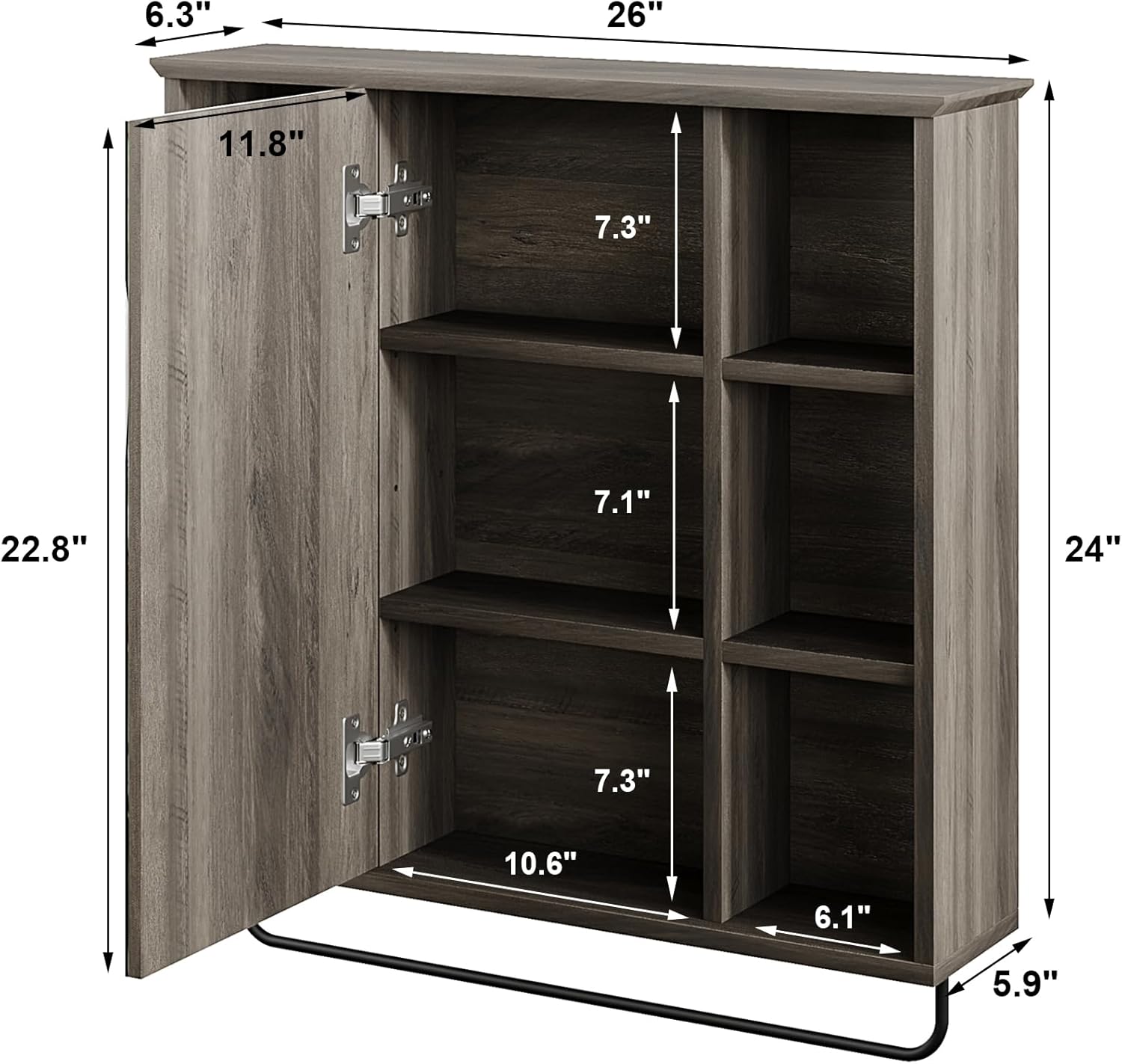 Medicine Cabinet with Mirror, Wall Mounted Bathroom Storage Cabinet with Mirror Door
