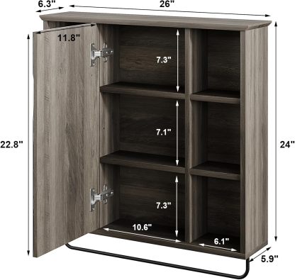 Medicine Cabinet with Mirror, Wall Mounted Bathroom Storage Cabinet with Mirror Door