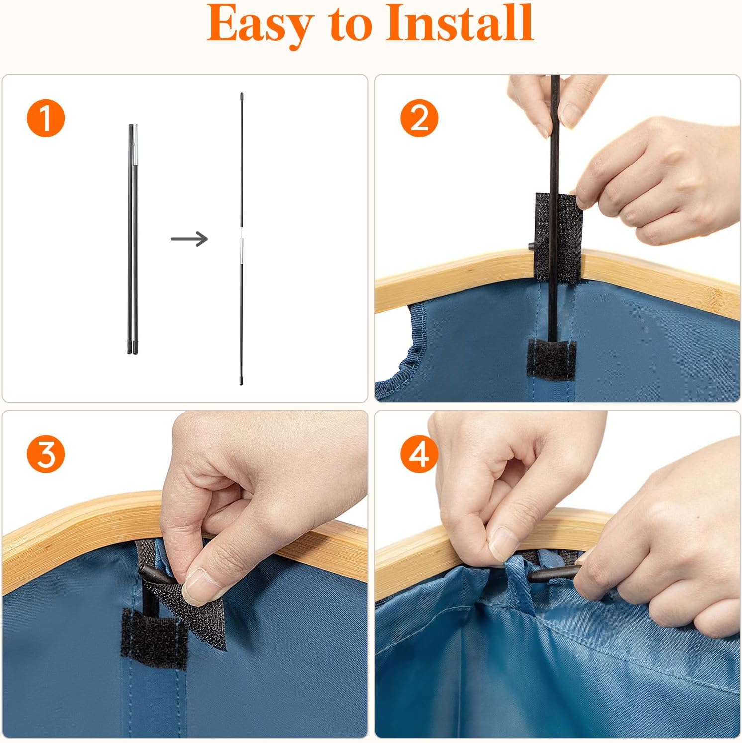 100L Laundry Basket with Lid, Clothes Hampers for Laundry with Bamboo Handles and A Removable Laundry Bag