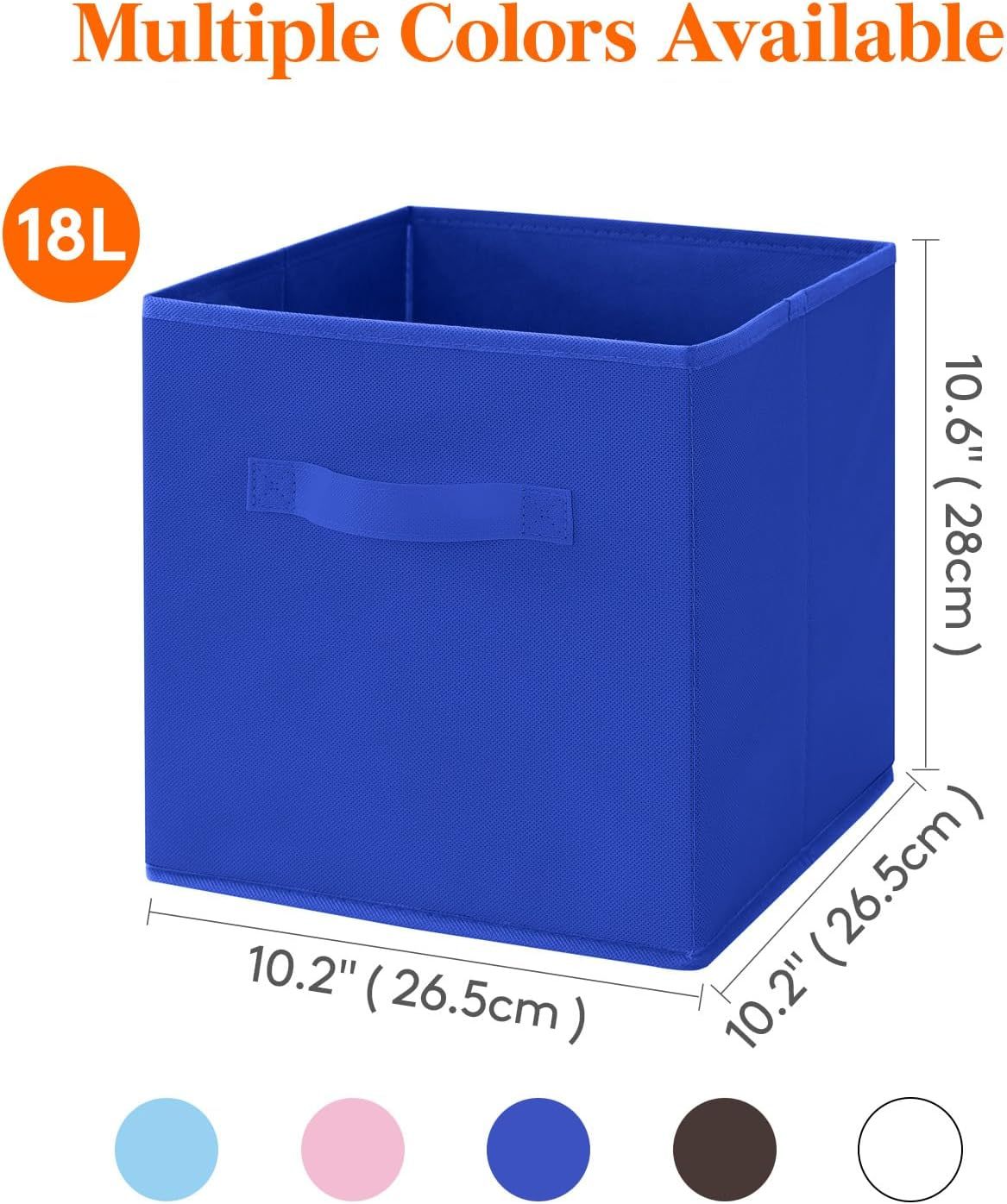 11 Inch Cube Storage Bins, Storage Cubes Foldable Medium Decorative Fabric Storage Baskets