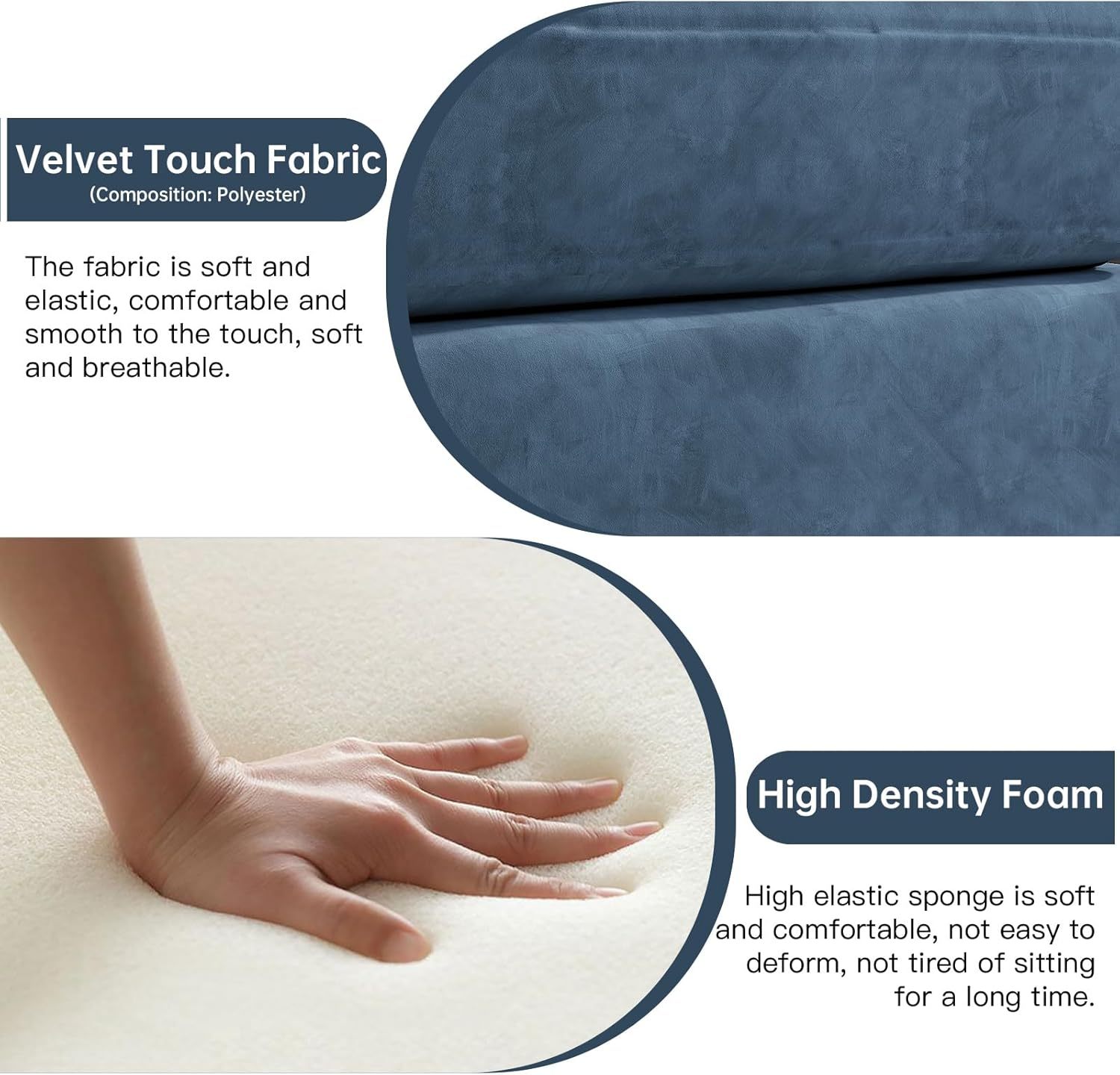 81.88" Blue Loveseat Sofa, Extra Width Sectional Sleeper Sofa with Armrest, Modular Sectional Sofa with Cushion and Removable Back Cushion