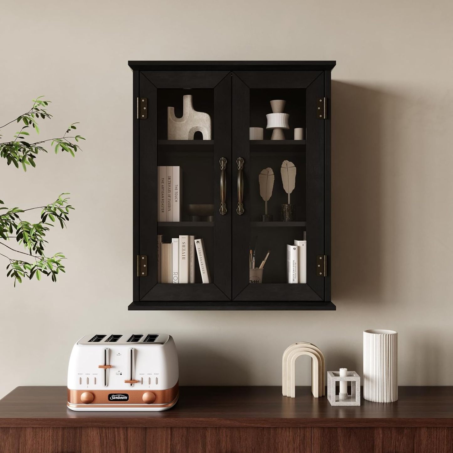 Bathroom Wall Cabinet with Adjustable Shelves Over The Toilet, Rustic Cabinet Wall Mounted