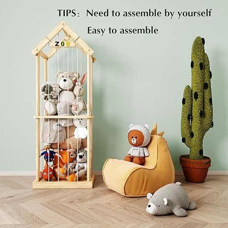 Stuffed Animal Storage Stuffed Animal Zoo Wood Soft Toy Organizer Plush Toy Holder Nursery Room Organizer