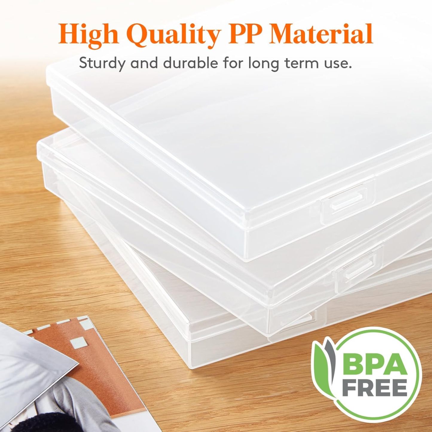 Photo Storage Box 5x7 Photo Case, 7 Inner Photo Keeper, Clear Photo Boxes Storage, Seed Organizer Craft Storage Box