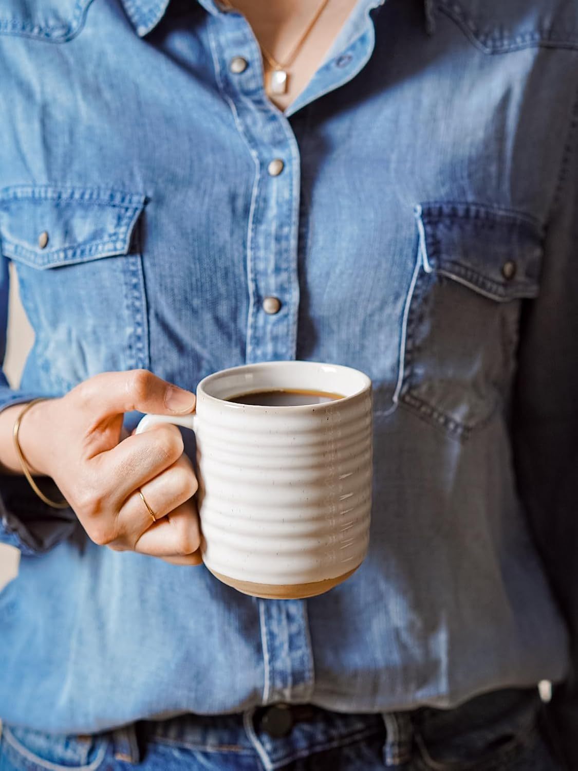 Coffee Mugs 12 oz, Ceramic Mug Set, Housewarming Wedding Present, Coffee Cups for Latte, Hot Tea, Cappuccino, Mocha, Cocoa - Set of 4, Arctic White