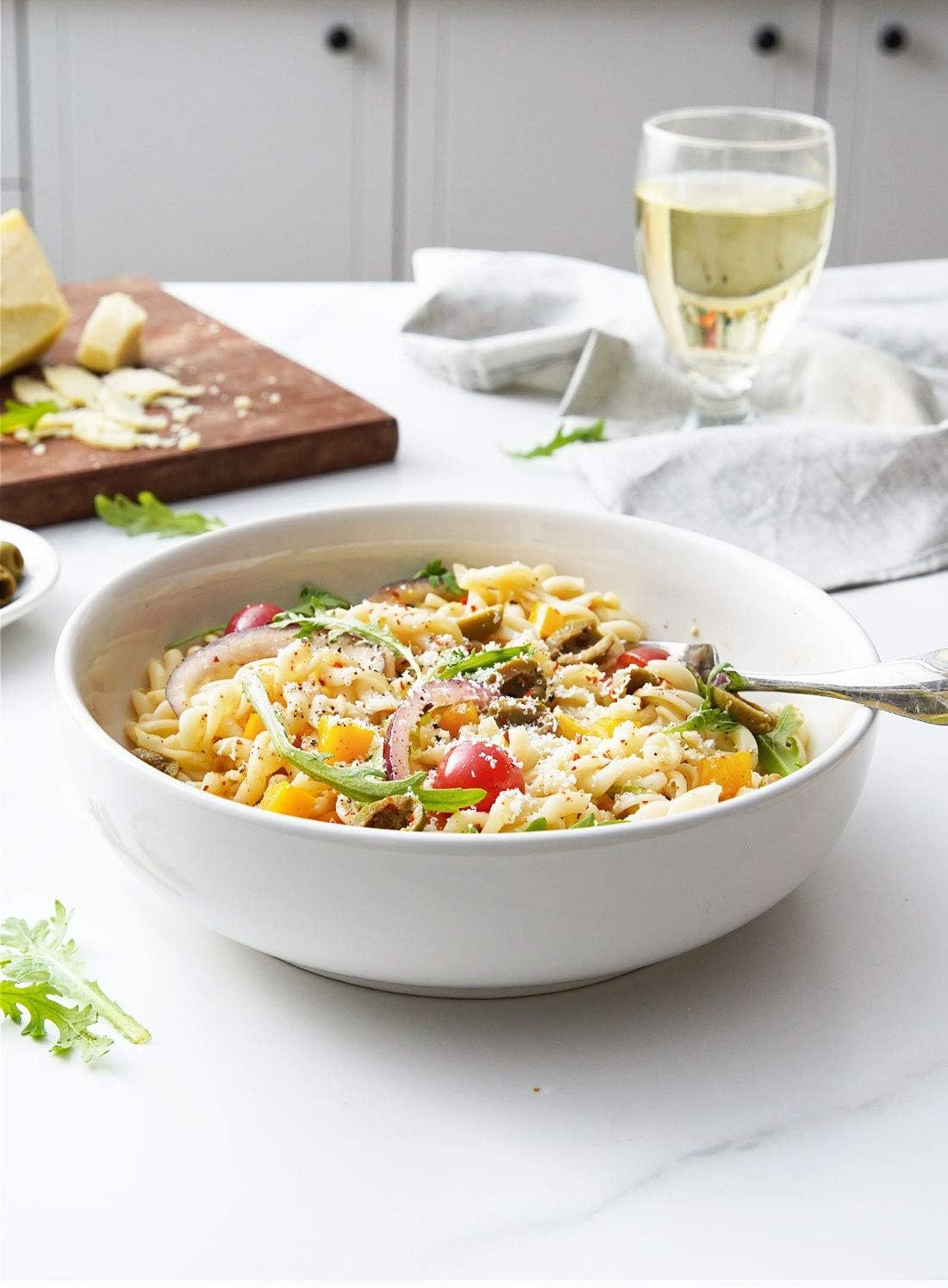 Pasta Bowls 45 OZ, Salad Bowls Set for Serving Soup, Pasta, Noodle, Dinner, Large Kitchen Bowl Plates