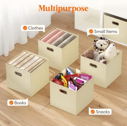 13 Inch Cube Storage Bins, 6 Packs Cube Storage Organizer, Foldable Decorative Fabric Storage Baskets