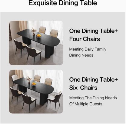 70.86" Dining Room Table with 8 Chairs for 4,6,8, Modern Cream Style Kitchen Table Set for Dining Room