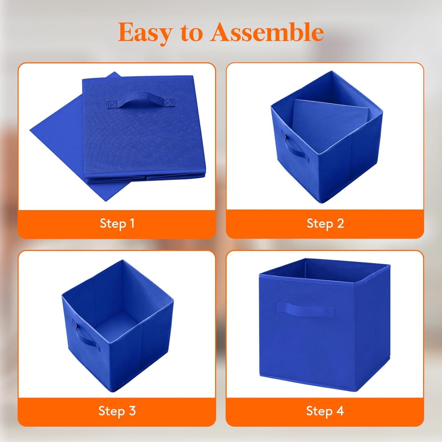 11 Inch Cube Storage Bins, Storage Cubes Foldable Medium Decorative Fabric Storage Baskets