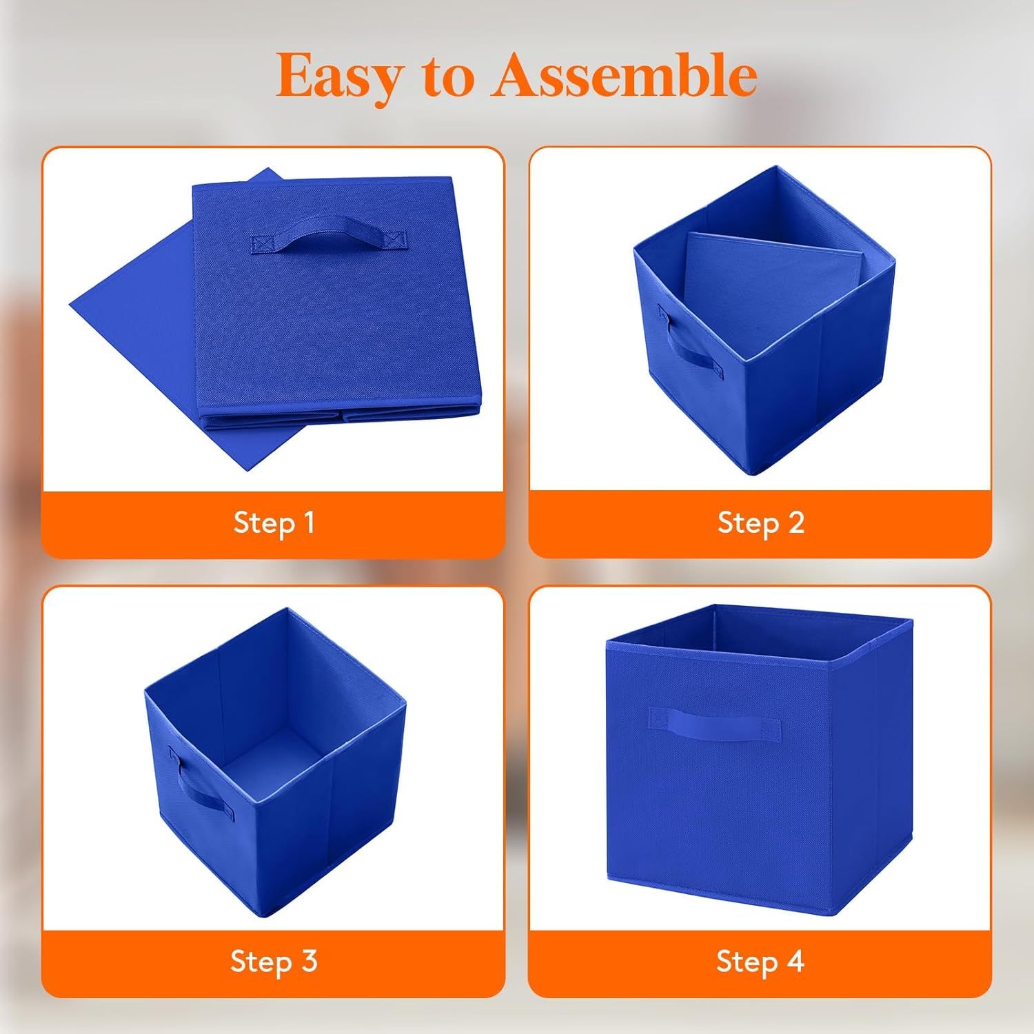 11 Inch Cube Storage Bins, Storage Cubes Foldable Medium Decorative Fabric Storage Baskets