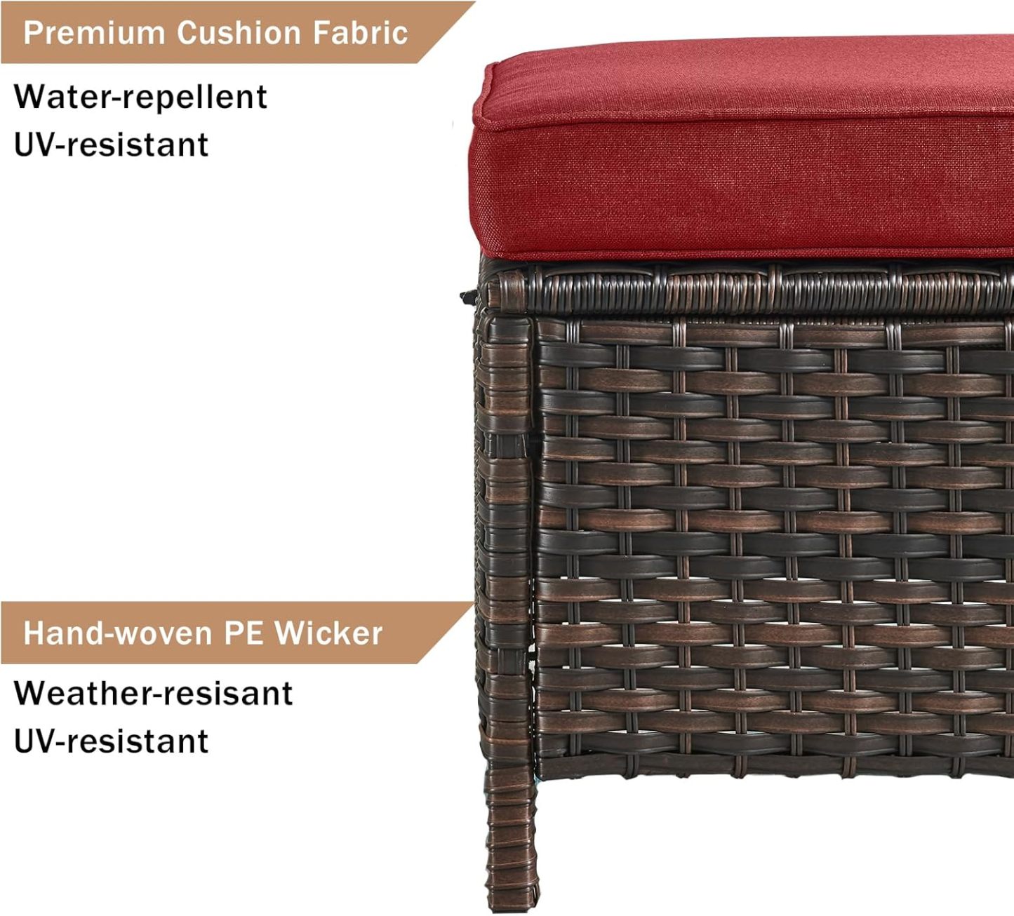 6 Pieces Outdoor Patio Furniture Set Wicker Swivel Patio Chairs with Ottomans 2 Seater