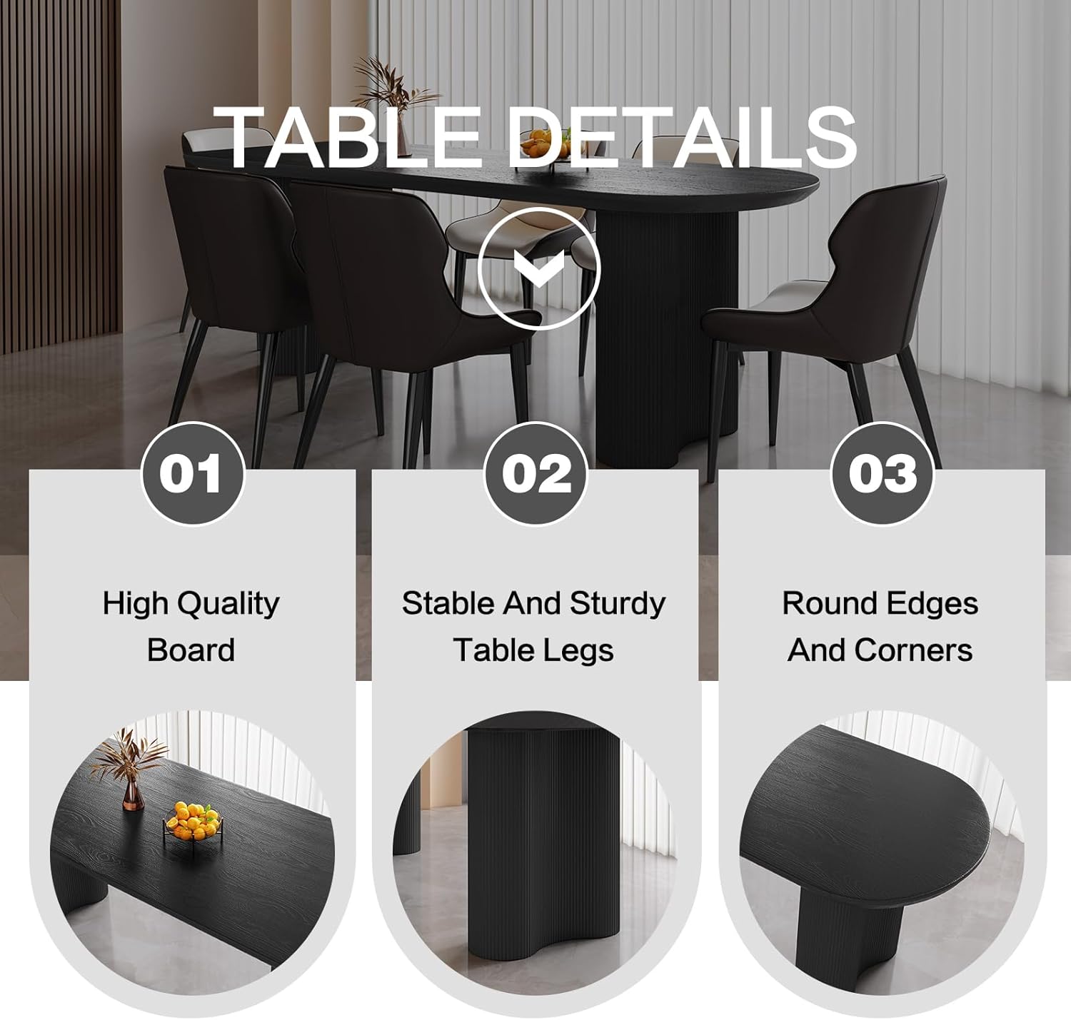 70.86" Dining Room Table with 8 Chairs for 4,6,8, Modern Cream Style Kitchen Table Set for Dining Room