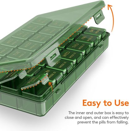 Monthly Pill Organizer, 28 Day Pill Box, 4 Weeks One Month Pill Cases, Large Compartments Medicine Organizer