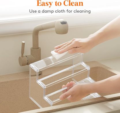 4 Tier Clear Cupcake Stand, 12 Inch Display Shelf for Cupcake, Desserts, Figurines, Perfumes