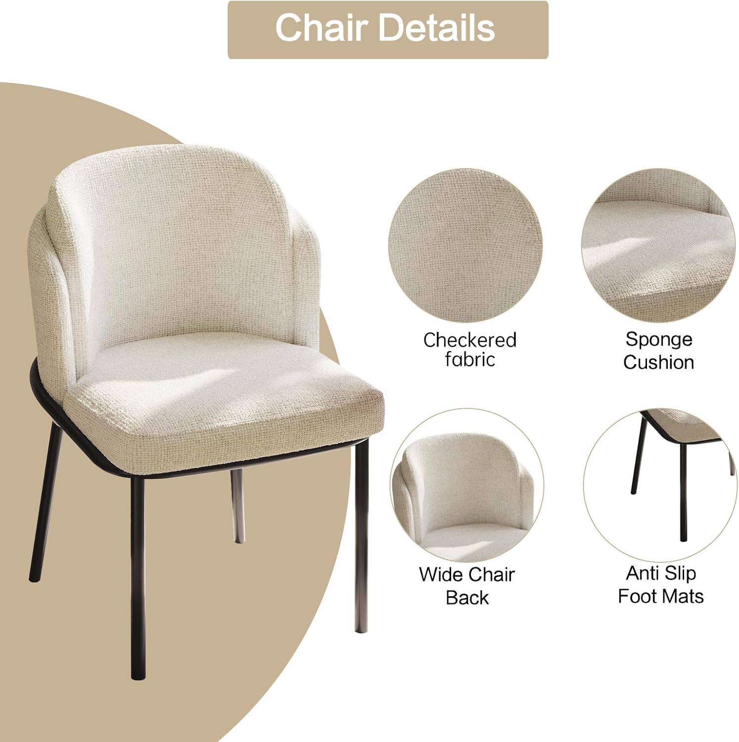 54.52" Dining Room Table with 4 Chairs for 2,4, Modern Cream Style Kitchen Table Set for Dining Room