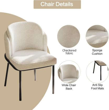 54.52" Dining Room Table with 4 Chairs for 2,4, Modern Cream Style Kitchen Table Set for Dining Room