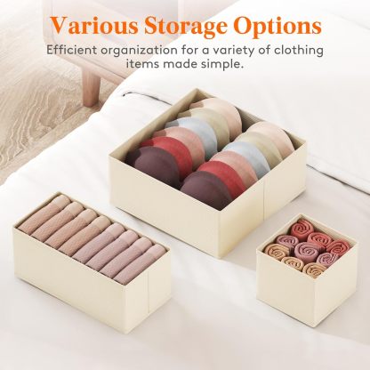 24 Pack Drawer Organizer, Dresser Underwear Drawer Organizer Bins, Foldable Fabric Closet Organizers, Storage Drawer Dividers