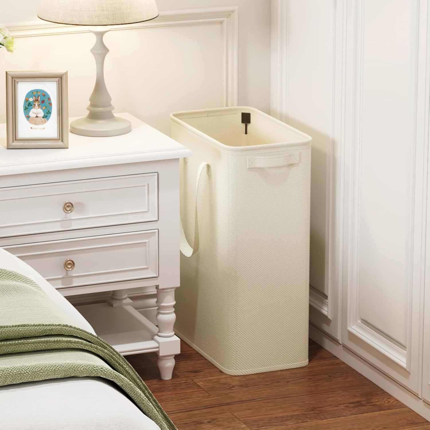 50L 2 Pack Slim Laundry Hamper, Narrow Laundry Basket with Handles, Collapsible Thin Dirty Clothes Hampers for Laundry