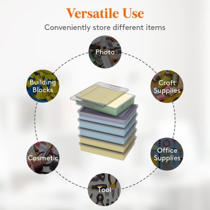 6 Pack Plastic Multi-Purpose Storage Box with Latching Lids, Gray A4, 8.5" x 11" Letter Size Paper Storage