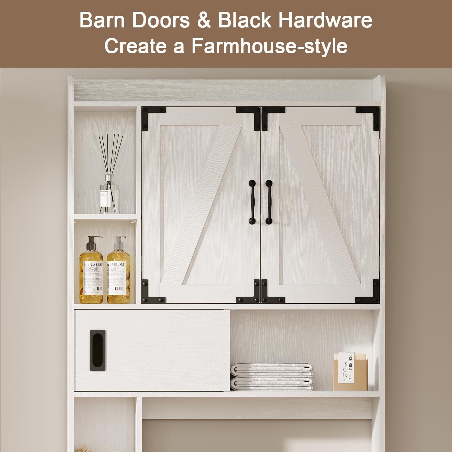 Over The Toilet Storage Cabinet, Farmhouse Bathroom Storage Cabinet