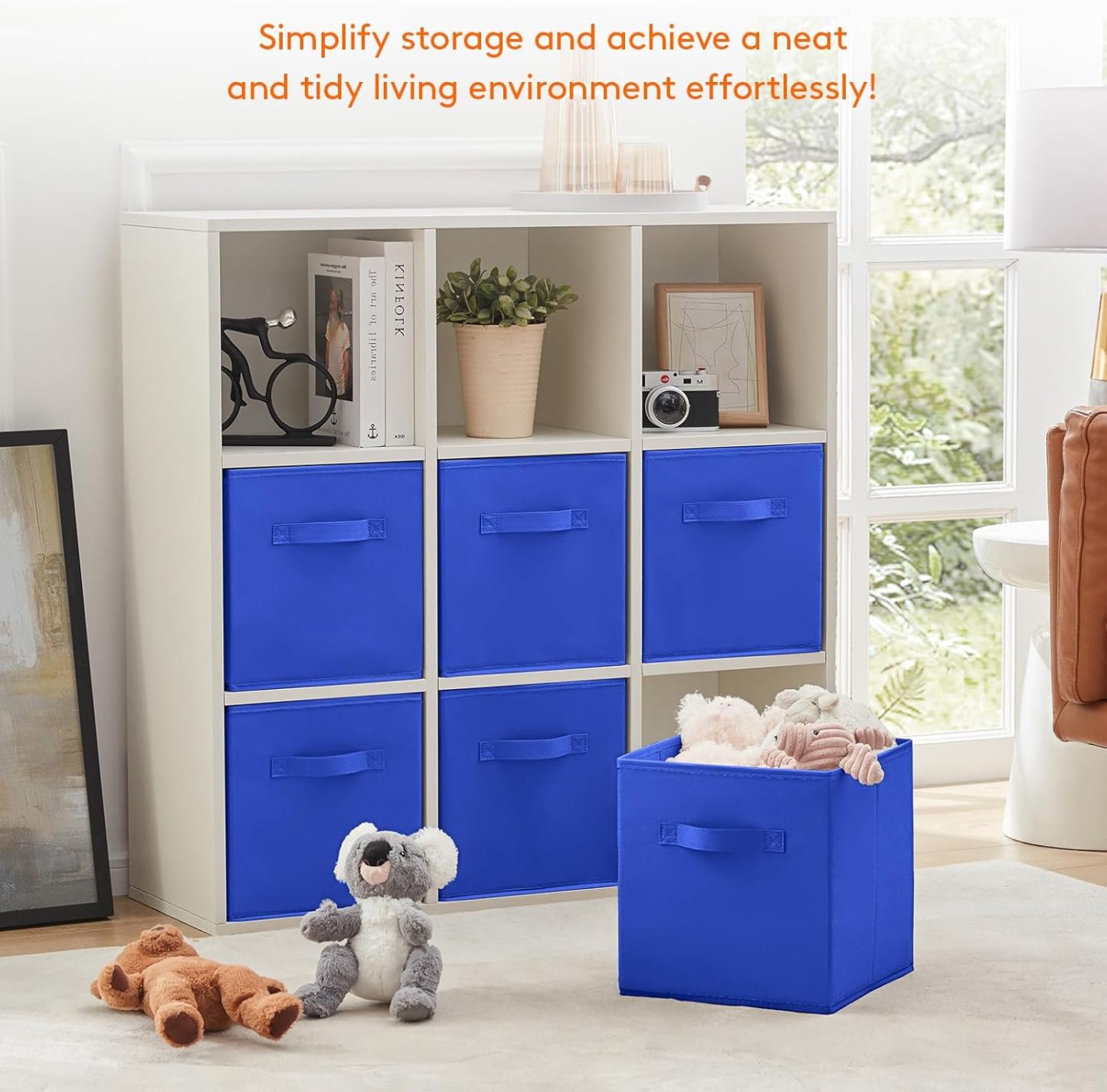 11 Inch Cube Storage Bins, Storage Cubes Foldable Medium Decorative Fabric Storage Baskets