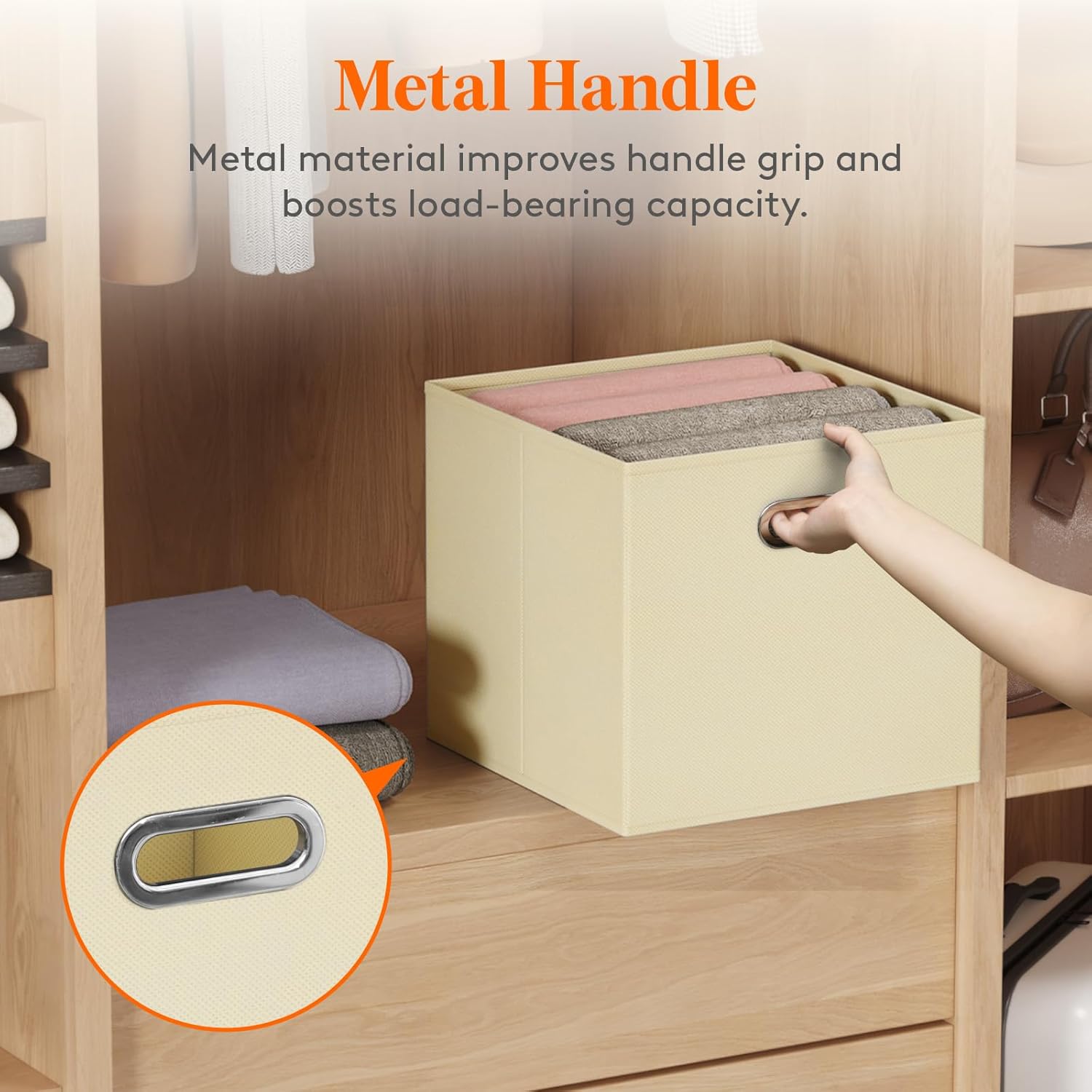 13 Inch Cube Storage Bins, 6 Packs Cube Storage Organizer, Foldable Decorative Fabric Storage Baskets