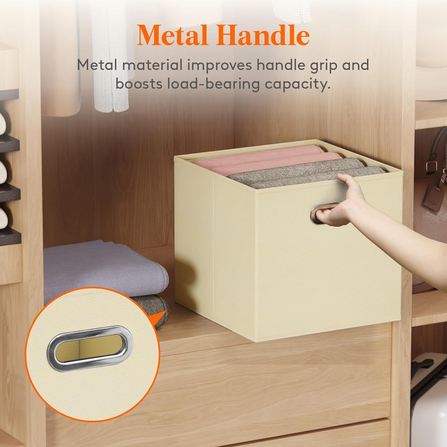 13 Inch Cube Storage Bins, 6 Packs Cube Storage Organizer, Foldable Decorative Fabric Storage Baskets
