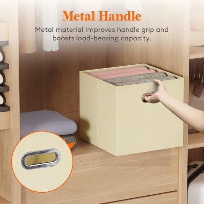 13 Inch Cube Storage Bins, 6 Packs Cube Storage Organizer, Foldable Decorative Fabric Storage Baskets