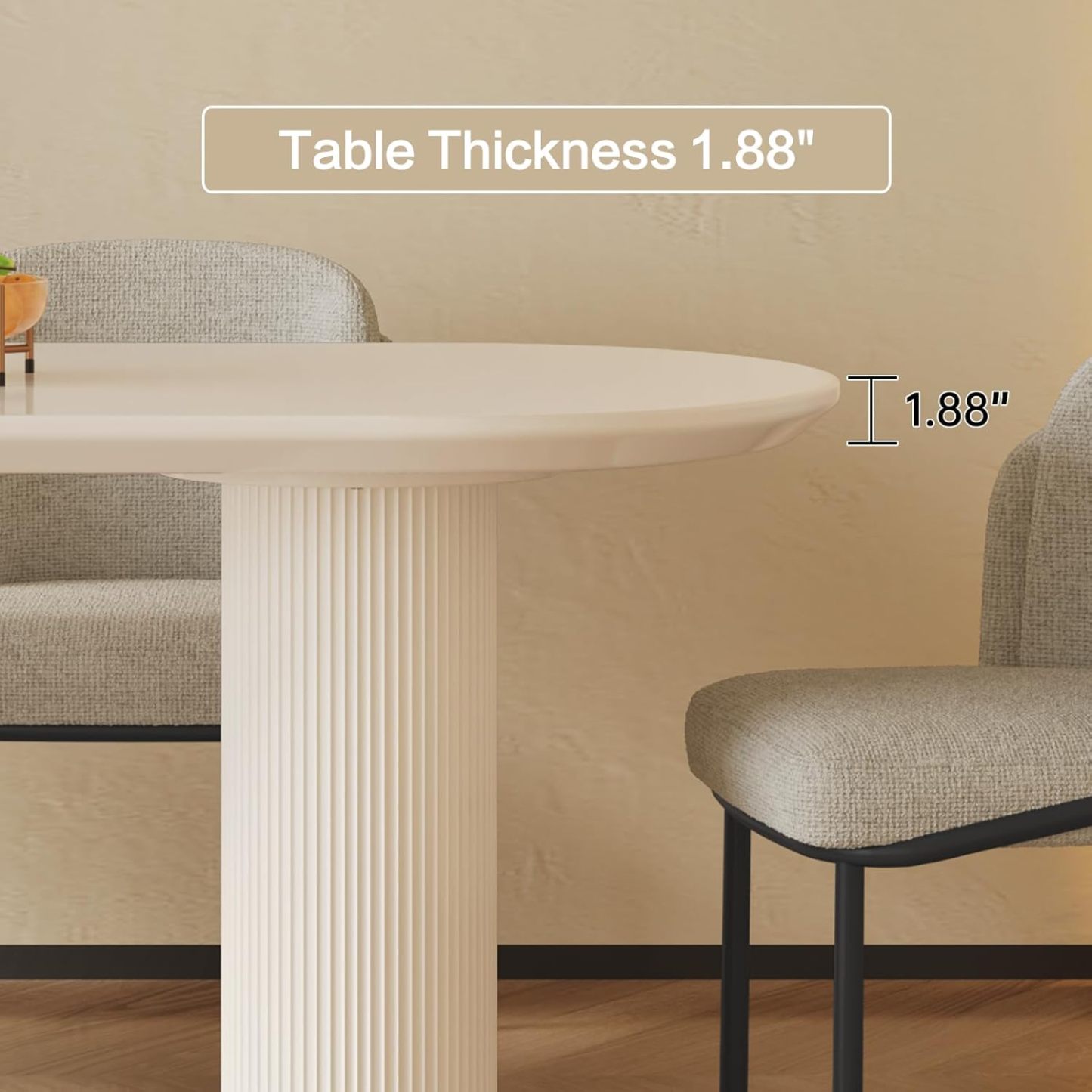 54.52" Dining Room Table with 4 Chairs for 2,4, Modern Cream Style Kitchen Table Set for Dining Room