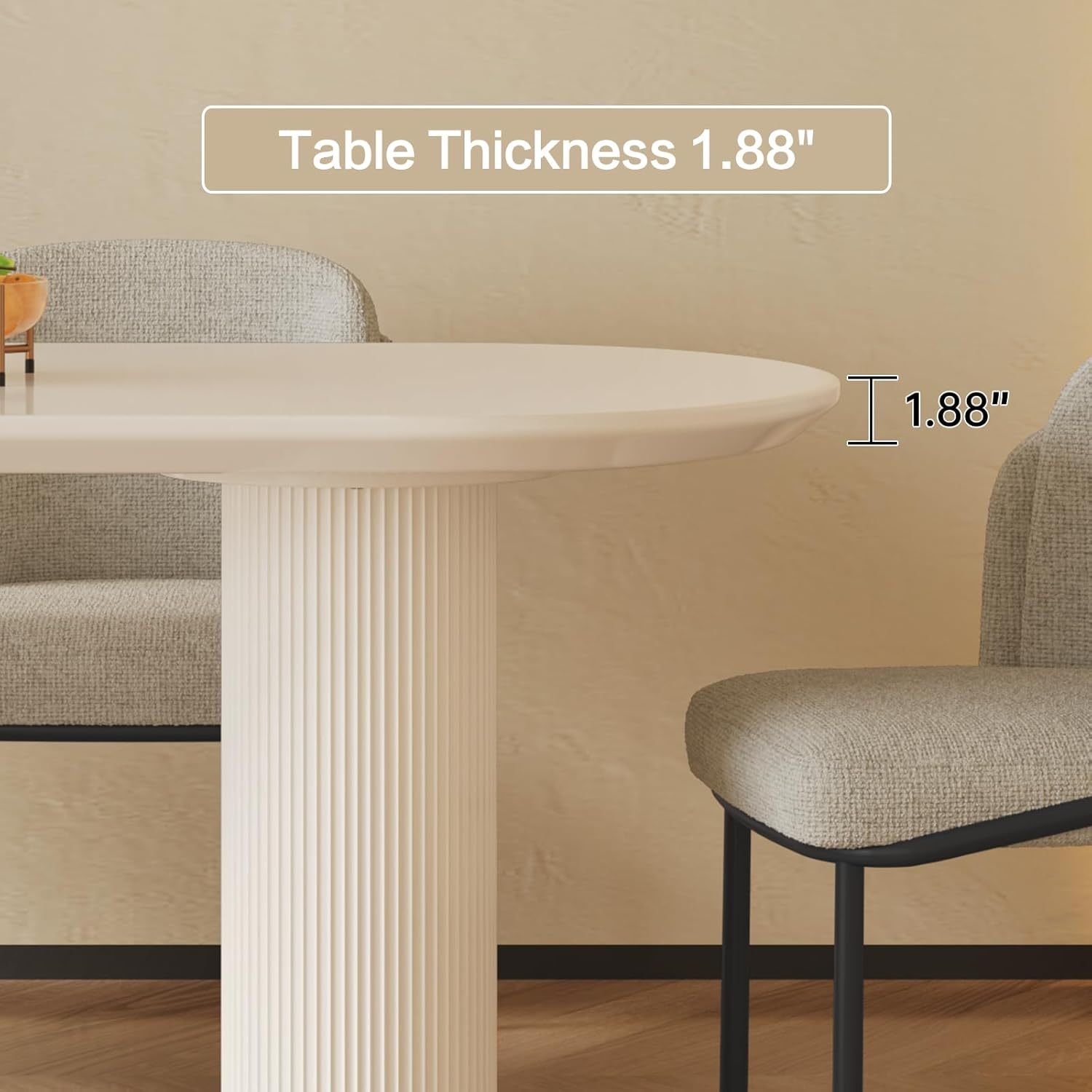 54.52" Dining Room Table with 4 Chairs for 2,4, Modern Cream Style Kitchen Table Set for Dining Room